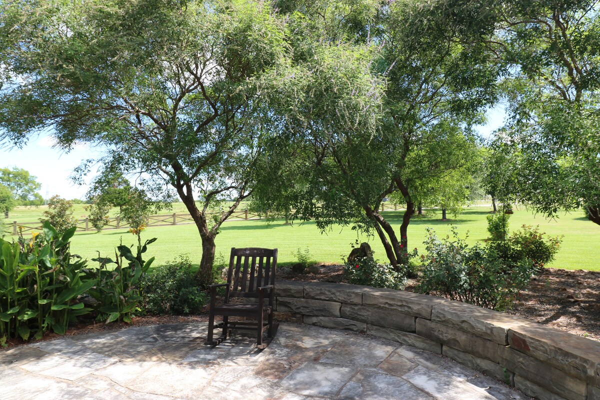 Rocking chair overlooking the grounds