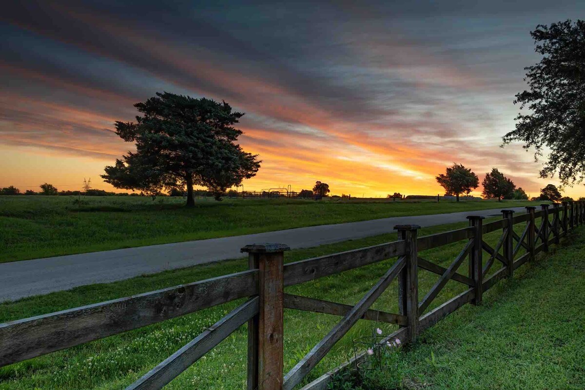 Golden sunset over the Texas countryside