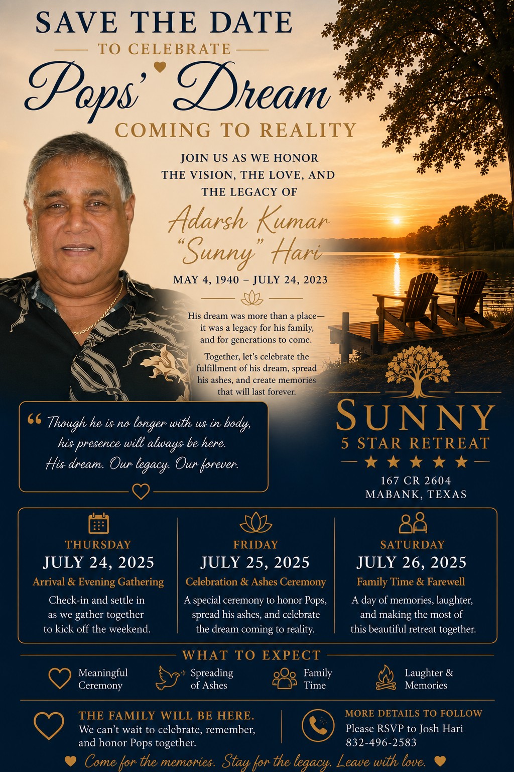 Save the Date — celebrating Sunny's dream coming to reality