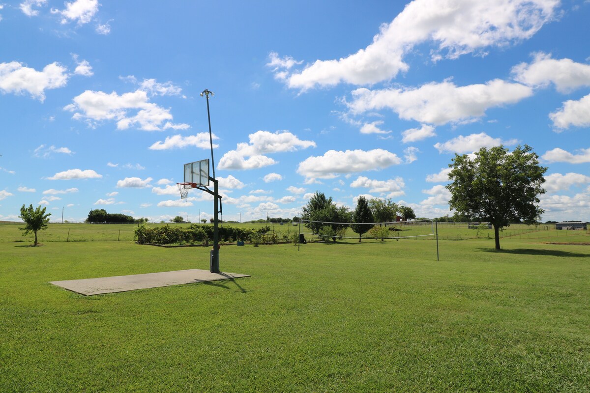 Open lawn under big Texas sky