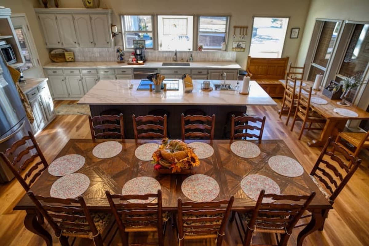 Open great room and dining space